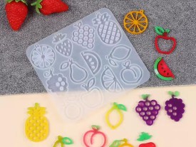 Molde silicona 12 frutas aritos